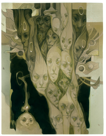 The Taking Tree, ink painting. Art by Wylie Beckert