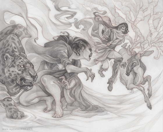 Fantasy illustration by Wylie Beckert: Cold Wind